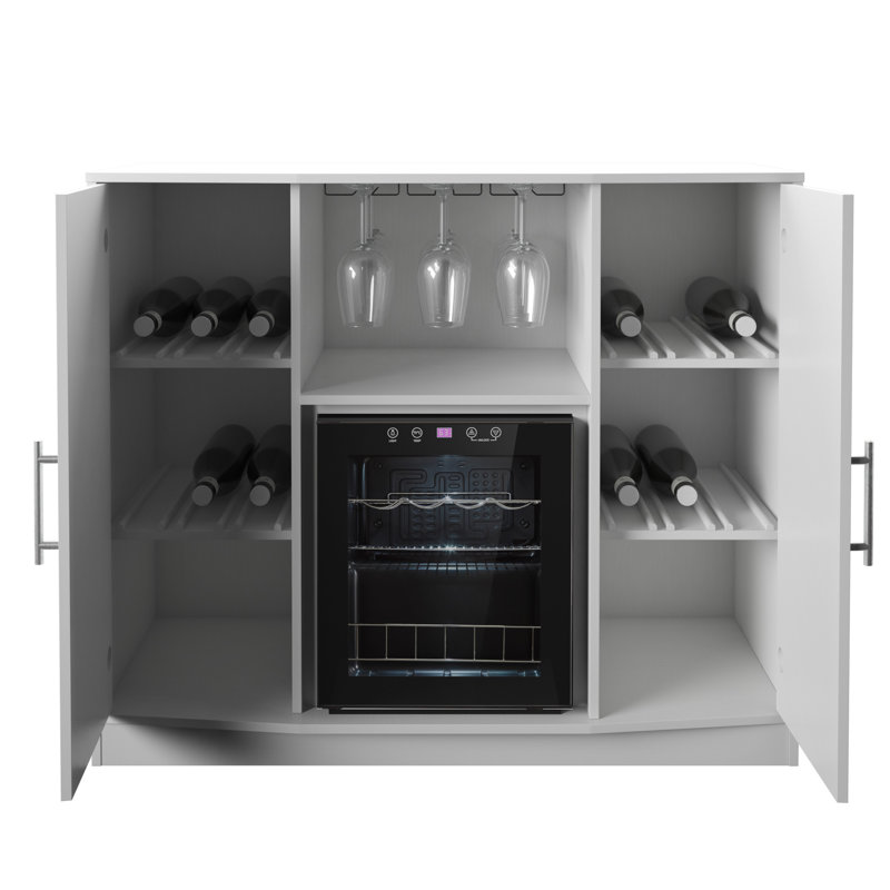 Wade Logan® Azucena Bar with Refrigerated Cooler & Reviews